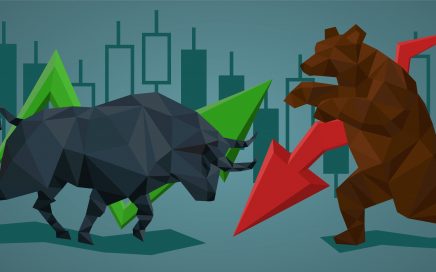 silhouette bull and bear